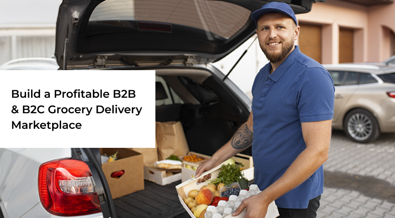 B2B and B2C grocery delivery marketplace platform interface